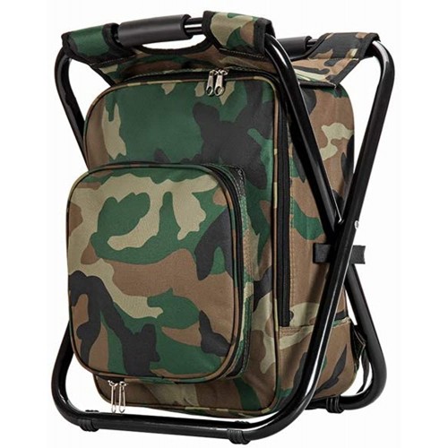   Large Size 3 in1 Multifunction Fishing Backpack Chair, Portable Hiking Camouflage Camping Stool, Folding Cooler Insulated Picnic Bag Backpack Stool