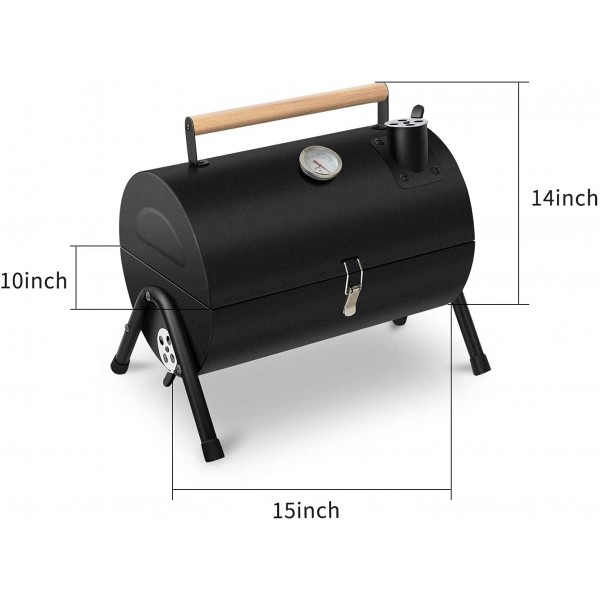 Portable Charcoal Grill Mini BBQ Grill for Outdoor Cooking, Camping and Picnic Black