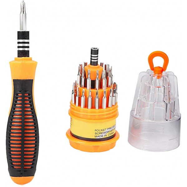   Household Screwdriver Set, 31 in 1 Magnetic Repa...