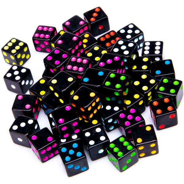 Dice, 50-Pack - 16 mm Bulk Six-Sided Square Piece ...