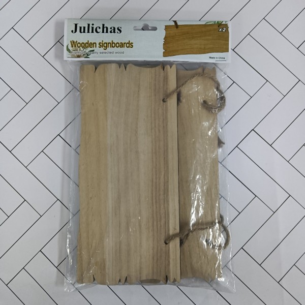 Julichas 2 Pieces Unfinished Hanging Wood Signs fo...