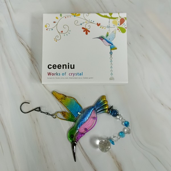 ceeniu Works of art of crystal, Ornaments of crystal, Crystal Hummingbird Ornament