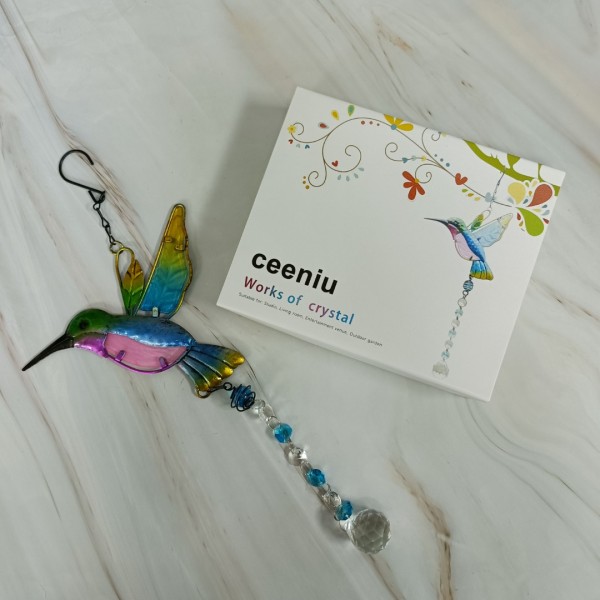 ceeniu Works of art of crystal, Ornaments of crystal, Crystal Hummingbird Ornament