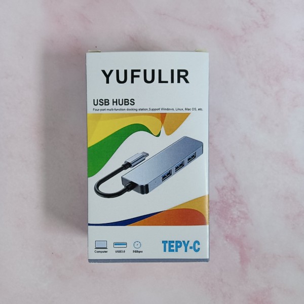 YUFULIR USB Hub, 4-Port USB 3.0 Hub Ultra-Slim Dat...