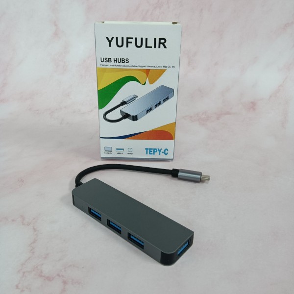 YUFULIR USB Hub, 4-Port USB 3.0 Hub Ultra-Slim Data USB Splitter Charging Supported 